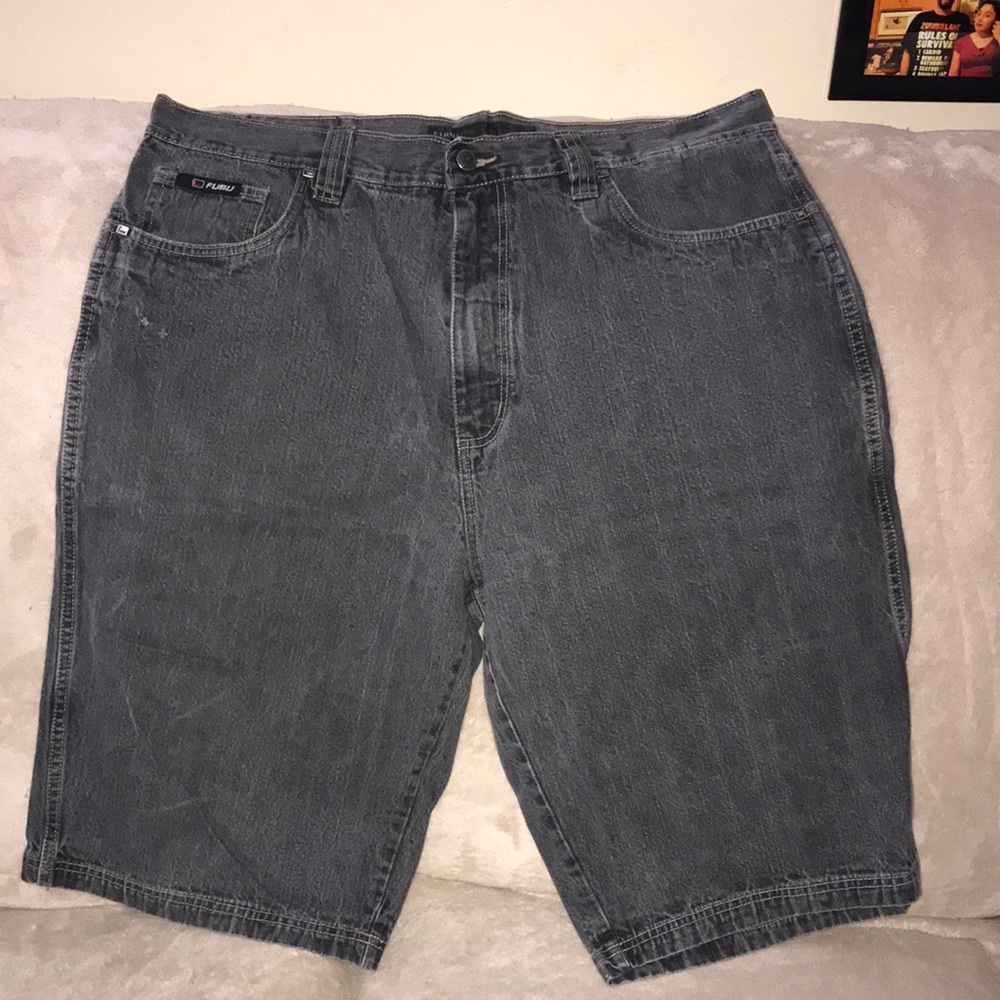 FUBU the collection W38 black jean shorts 💕